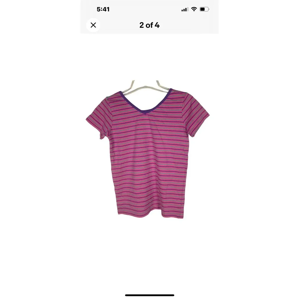 Stylish FILA Girls Pink Striped T-Shirt * Size 10/12 (NWOT)  K212 - Picture 4 of 6